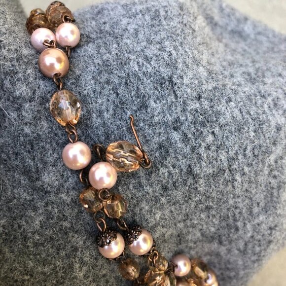 Wool Blend Fedora Felt Hat Women's One Size Grey Cap Beads - Picture 2 of 8